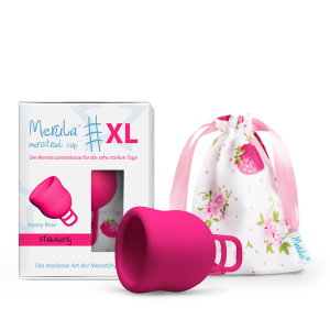Merula Menstruationstasse "strawberry" XL