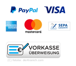 Zahlungsarten Bloodmilla - PayPal PLUS und Vorkasse Überweisung